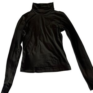 Black Turtleneck Long Sleeve Top